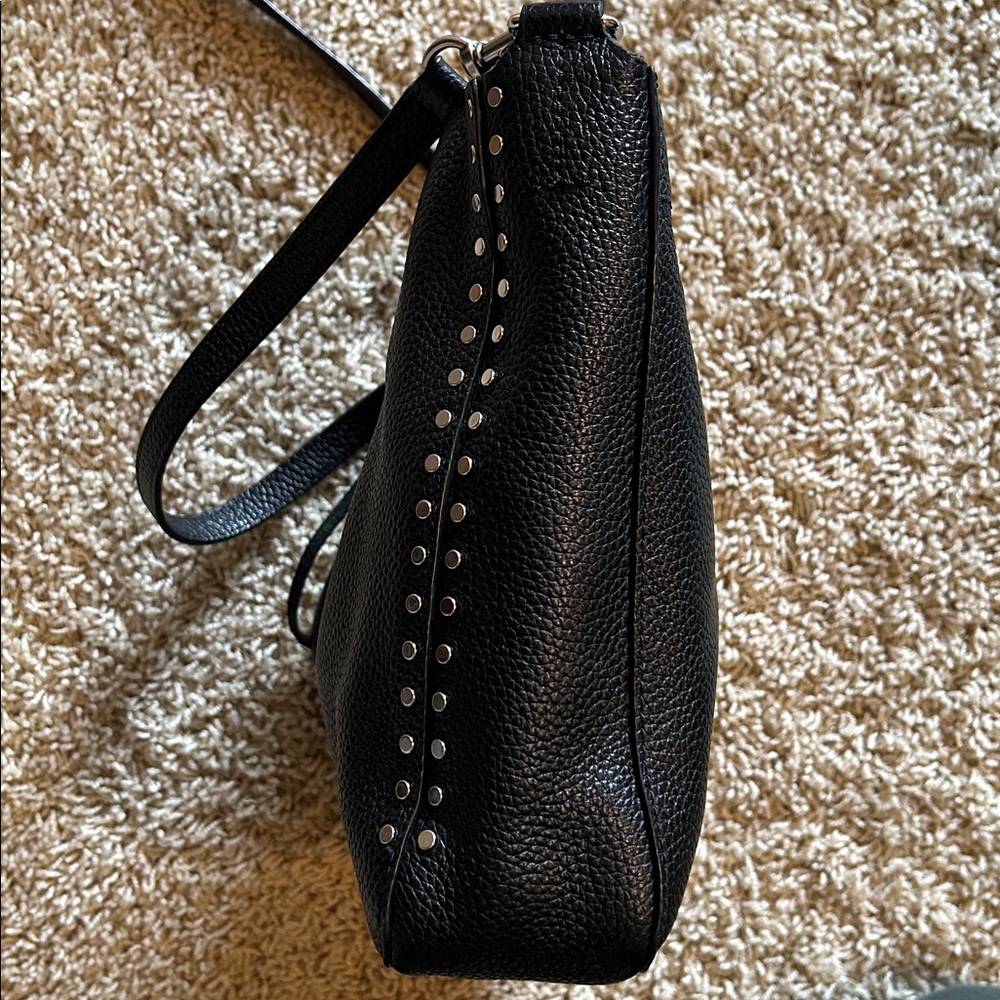 Rebecca Minkoff Darren Stud Black Pebbled Leather Crossbody Shoulder Bag NWOT - Picture 4 of 10
